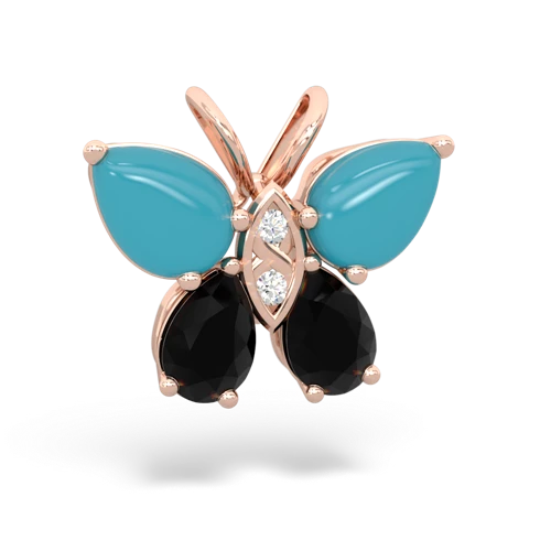 turquoise-onyx butterfly pendant