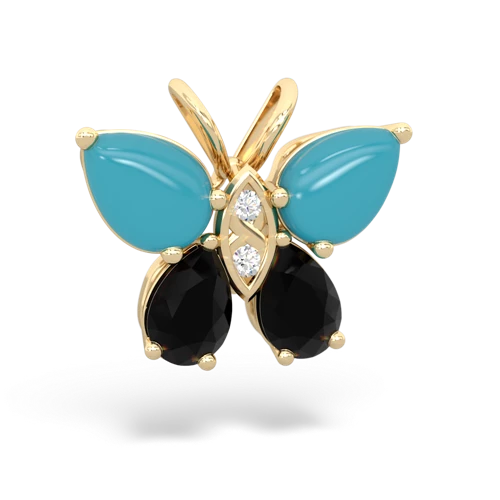 turquoise-onyx butterfly pendant