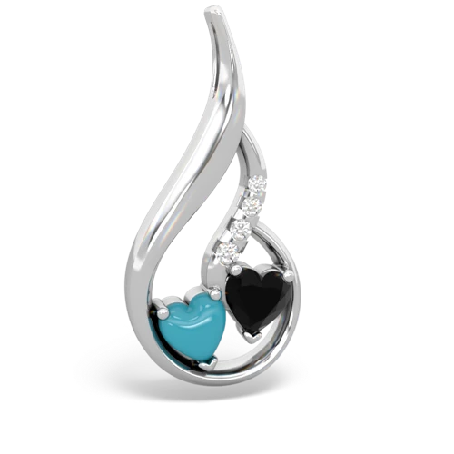 turquoise-onyx keepsake swirl pendant