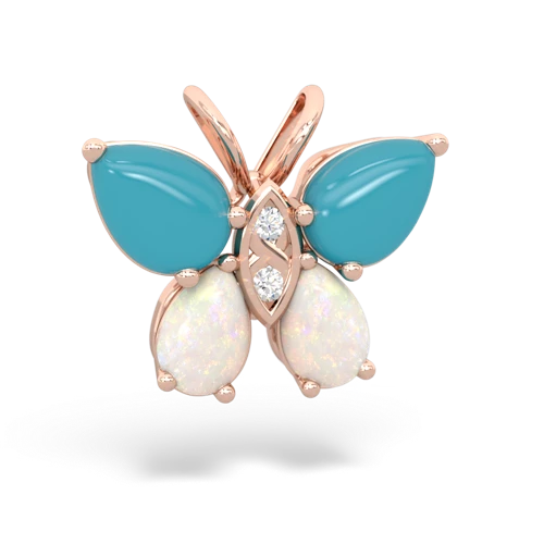 turquoise-opal butterfly pendant
