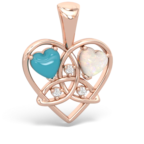 turquoise-opal celtic heart pendant