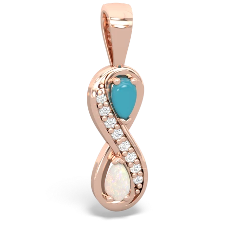 turquoise-opal keepsake infinity pendant