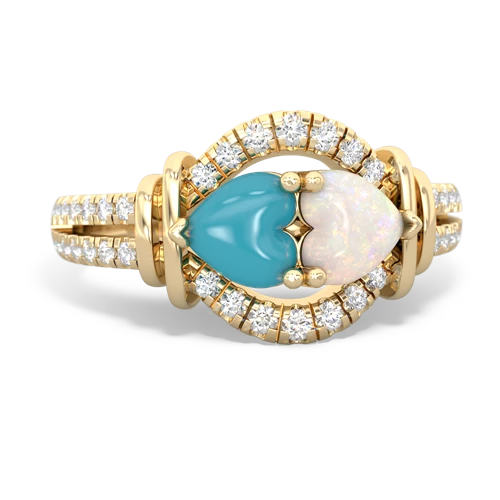 turquoise-opal pave keepsake ring