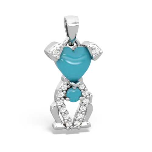 turquoise birthstone puppy pendant