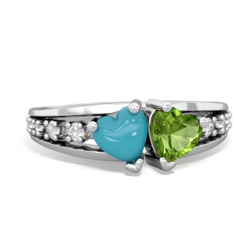 turquoise-peridot modern ring