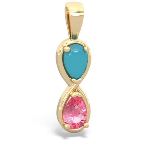 turquoise-pink sapphire infinity pendant