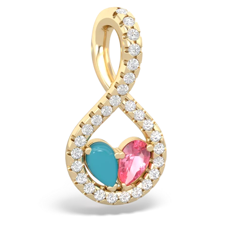 turquoise-pink sapphire pave twist pendant
