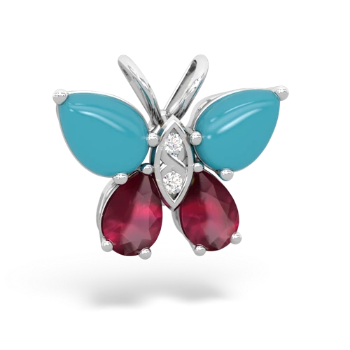 turquoise-ruby butterfly pendant