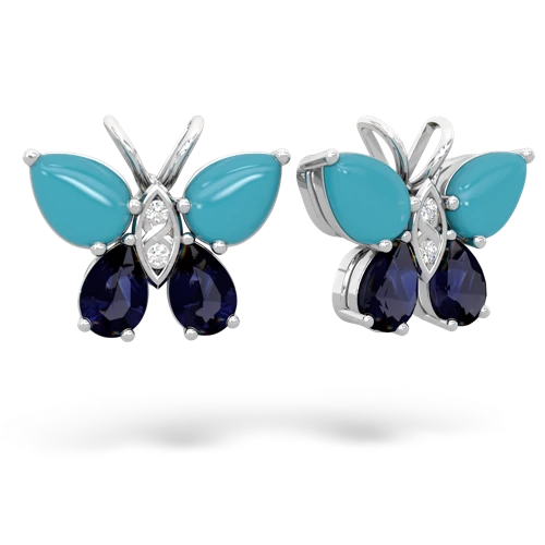 turquoise-sapphire butterfly earrings