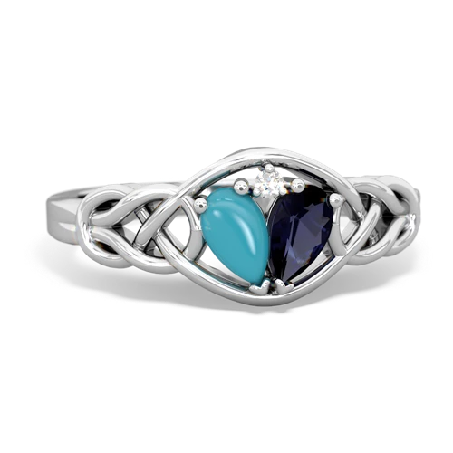 turquoise-sapphire celtic knot ring
