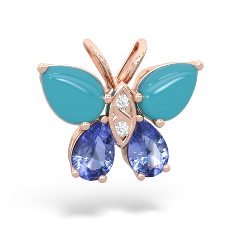 turquoise-tanzanite butterfly pendant