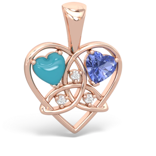 turquoise-tanzanite celtic heart pendant