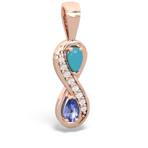 turquoise-tanzanite keepsake infinity pendant