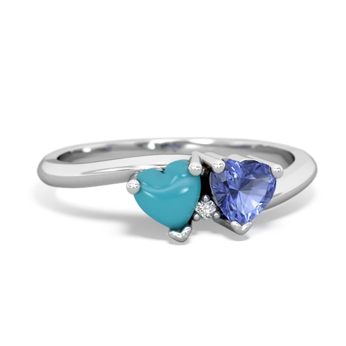 turquoise-tanzanite sweethearts promise ring
