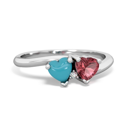 turquoise-tourmaline sweethearts promise ring