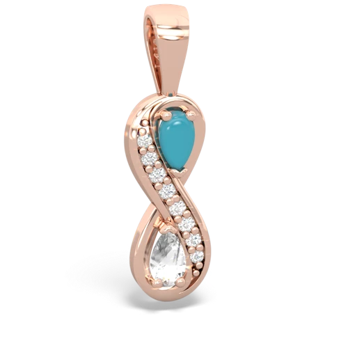 turquoise-white topaz keepsake infinity pendant