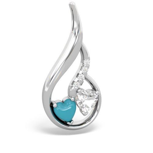 turquoise-white topaz keepsake swirl pendant