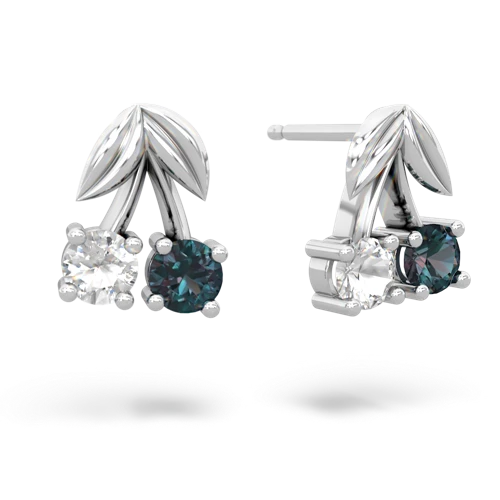 white topaz-alexandrite cherries earrings
