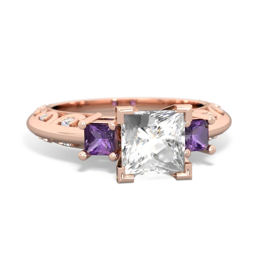 white topaz-amethyst engagement ring