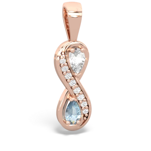 white topaz-aquamarine keepsake infinity pendant