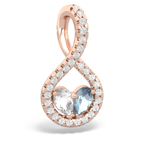 white topaz-aquamarine pave twist pendant