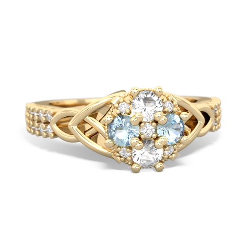white topaz-aquamarine engagement ring