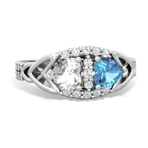white topaz-blue topaz keepsake engagement ring