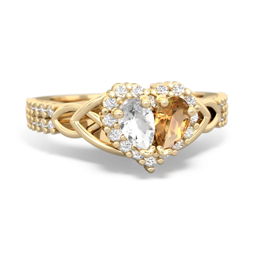 white topaz-citrine keepsake engagement ring