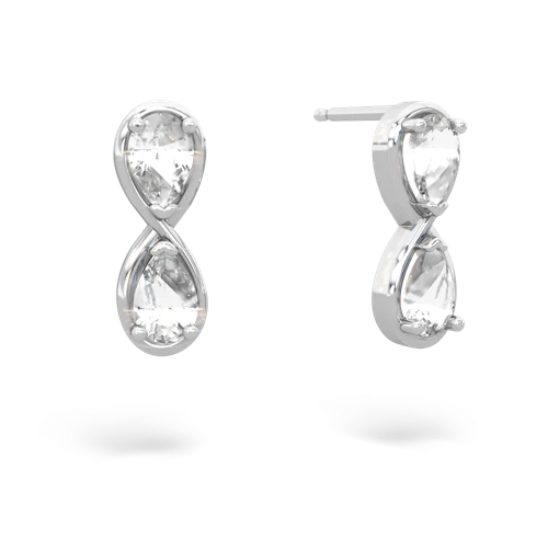 white topaz infinity earrings