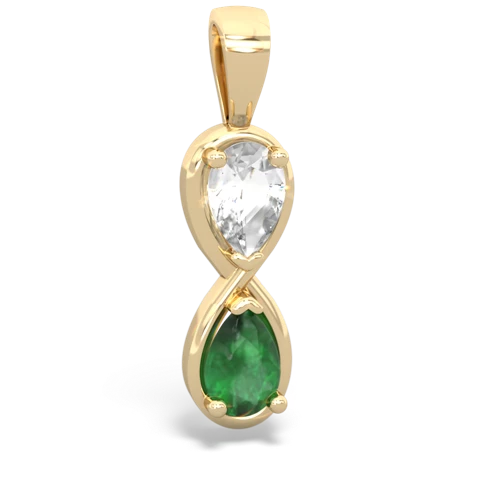 white topaz-emerald infinity pendant
