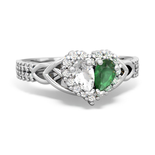 white topaz-emerald keepsake engagement ring