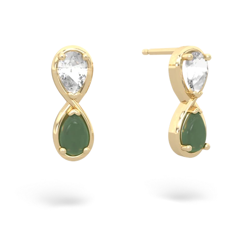 white topaz-jade infinity earrings
