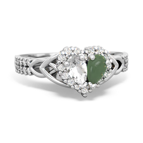 white topaz-jade keepsake engagement ring