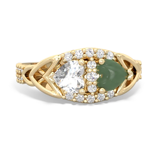 white topaz-jade keepsake engagement ring