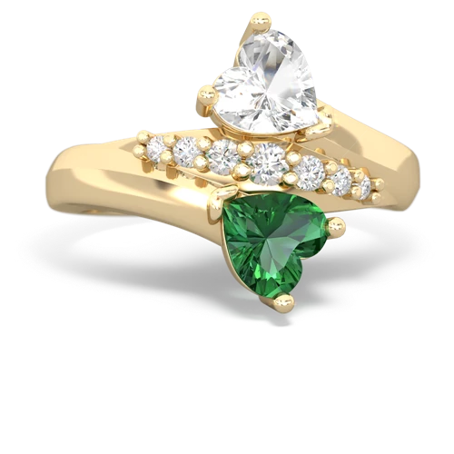 white topaz-lab emerald modern ring