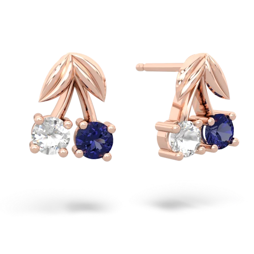 white topaz-lab sapphire cherries earrings