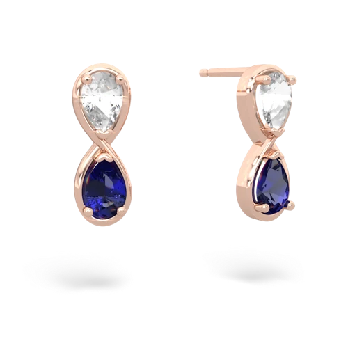 white topaz-lab sapphire infinity earrings