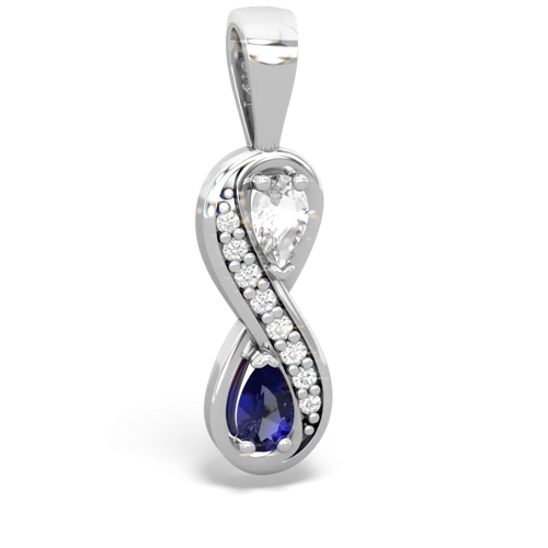 white topaz-lab sapphire keepsake infinity pendant