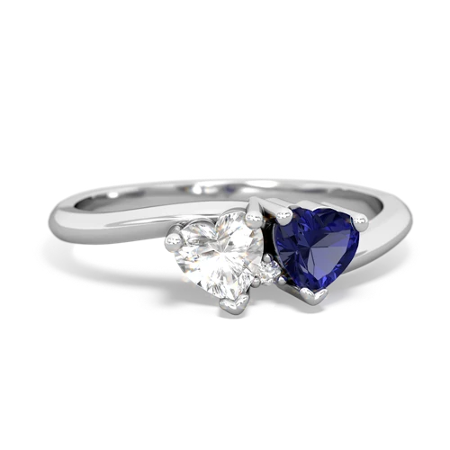 white topaz-lab sapphire sweethearts promise ring
