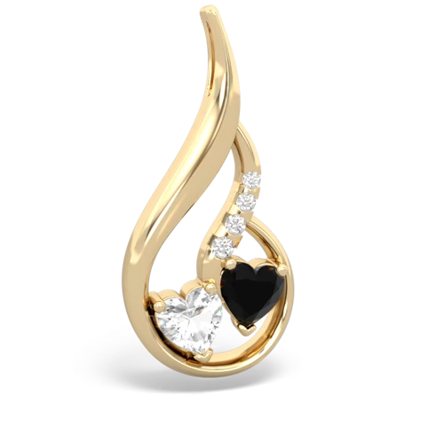 white topaz-onyx keepsake swirl pendant