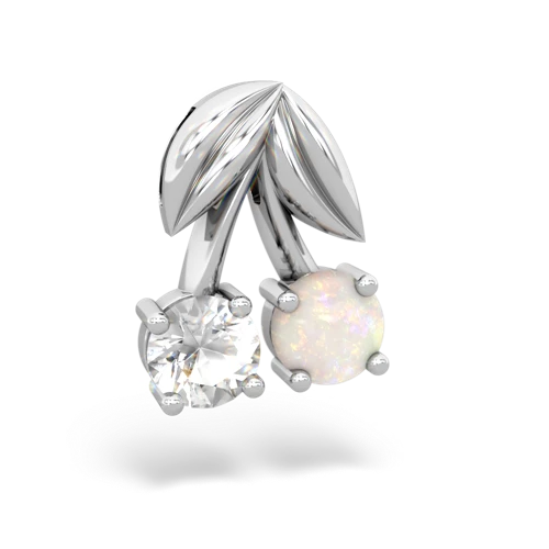 white topaz-opal cherries pendant
