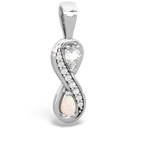 white topaz-opal keepsake infinity pendant