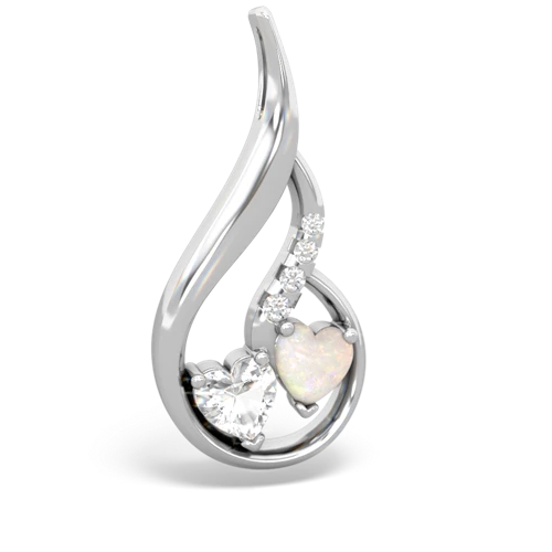 white topaz-opal keepsake swirl pendant