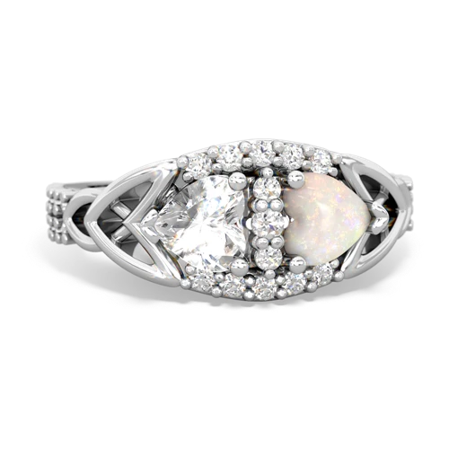 white topaz-opal keepsake engagement ring