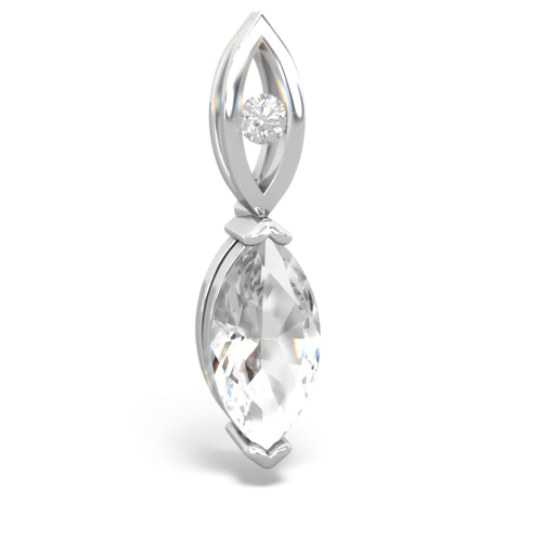 white topaz geometric drop pendant
