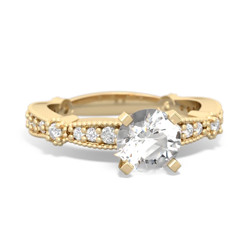 white topaz antique engagement ring