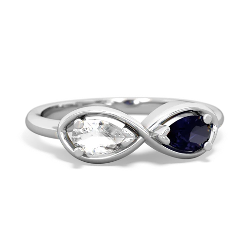 white topaz-sapphire infinity ring