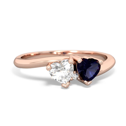 white topaz-sapphire sweethearts promise ring