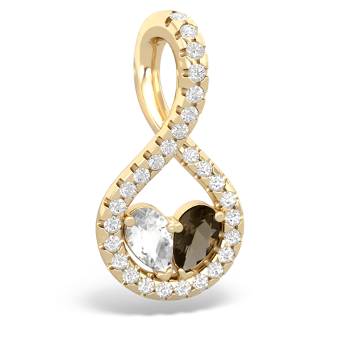 white topaz-smoky quartz pave twist pendant