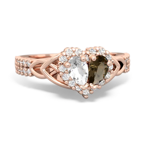 white topaz-smoky quartz keepsake engagement ring